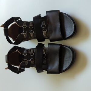 Sorel Torpeda Carly Sandals Open Toe Ankle Strap EUR 37 USA 6 Black